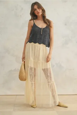 BOHO CHIC LACE MAXI SKIRT