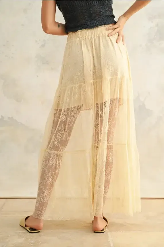 BOHO CHIC LACE MAXI SKIRT