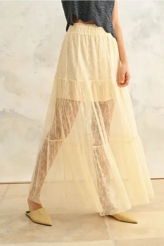 BOHO CHIC LACE MAXI SKIRT