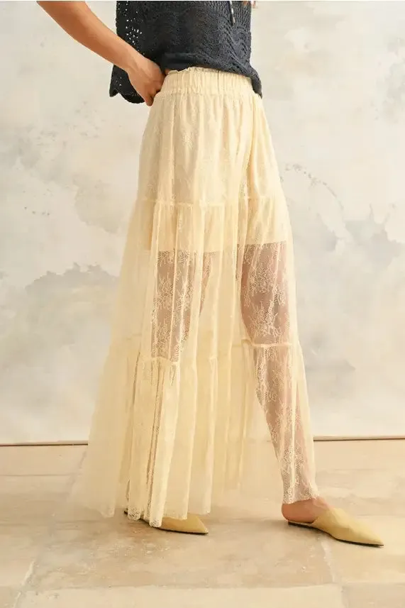 BOHO CHIC LACE MAXI SKIRT