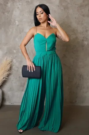 Bradshaw Turquoise Pleated Jumpsuit