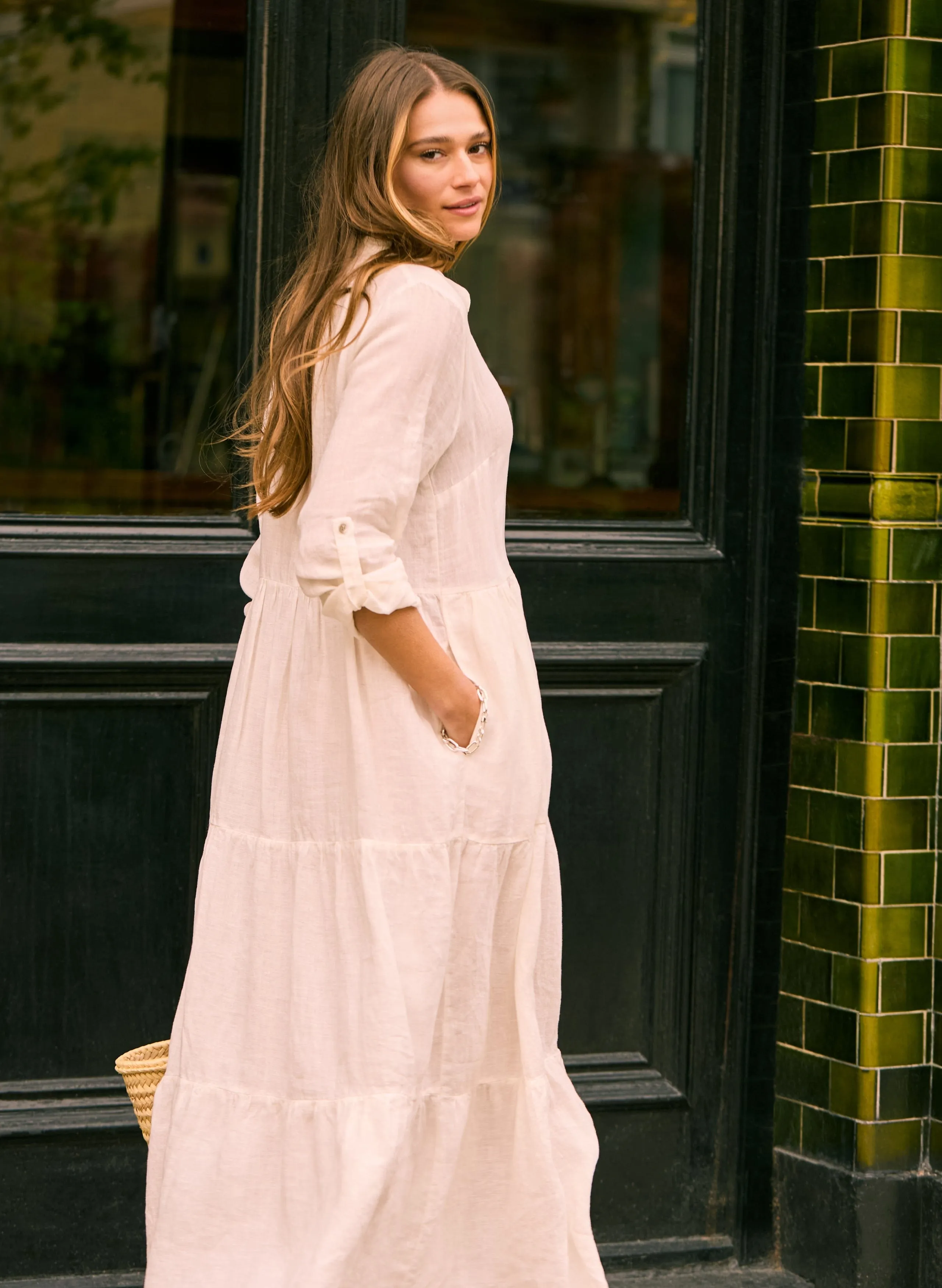 Brenda Linen Dress | Soft White