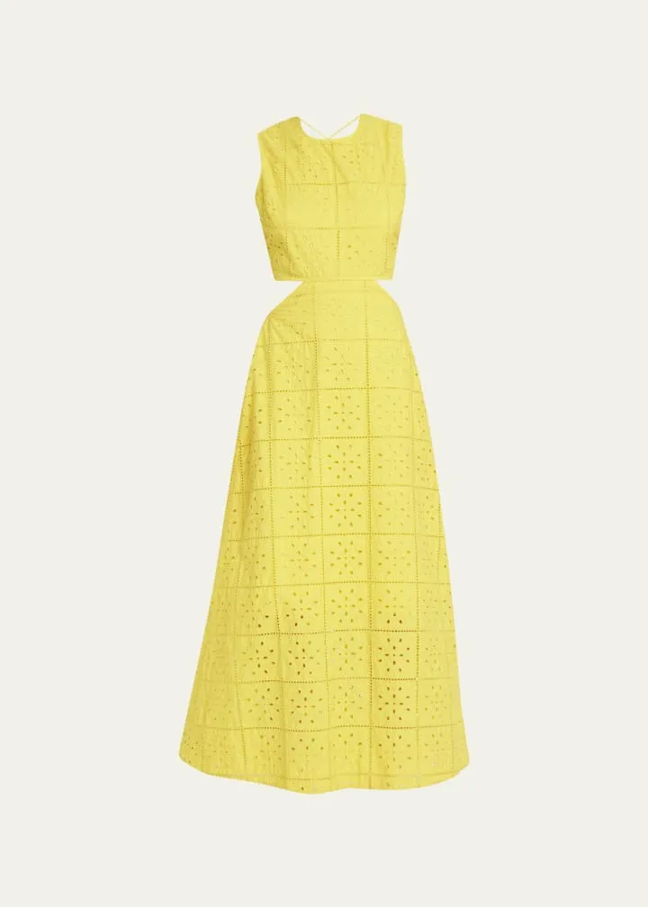 Broderie Anglaise Cut-Out Maxi Dress