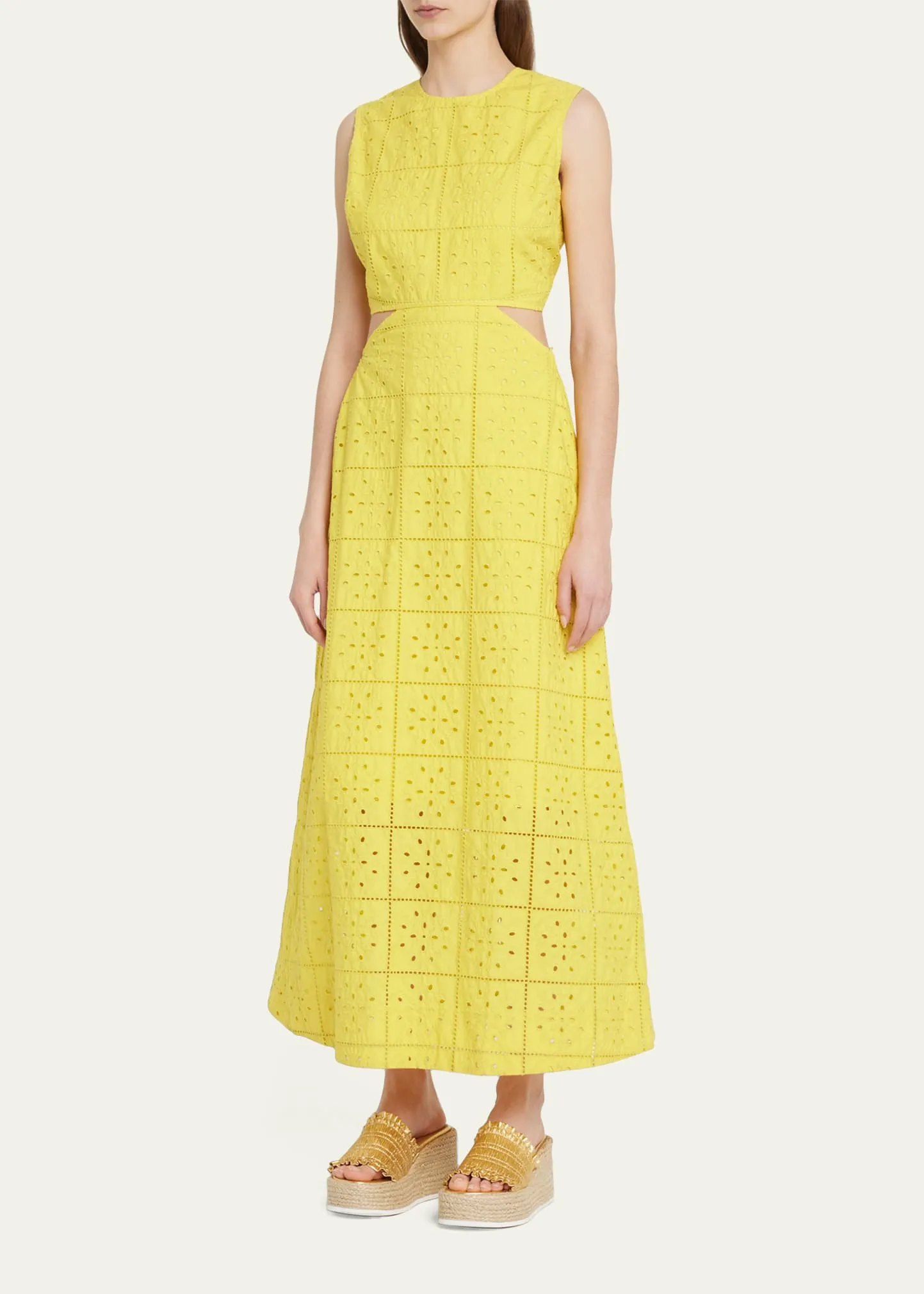 Broderie Anglaise Cut-Out Maxi Dress
