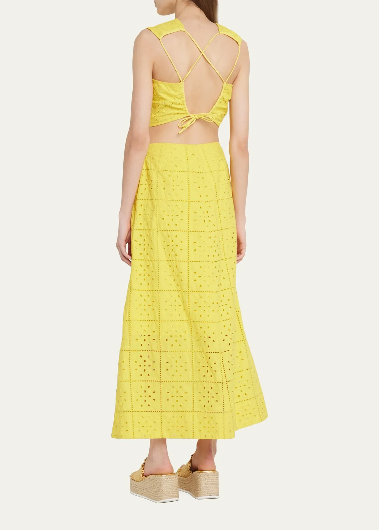Broderie Anglaise Cut-Out Maxi Dress