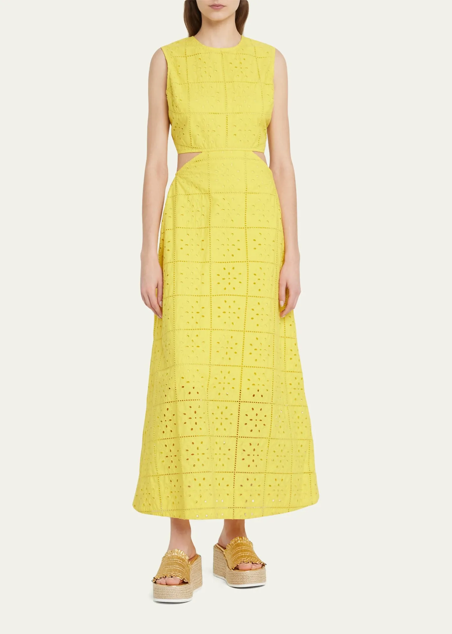 Broderie Anglaise Cut-Out Maxi Dress