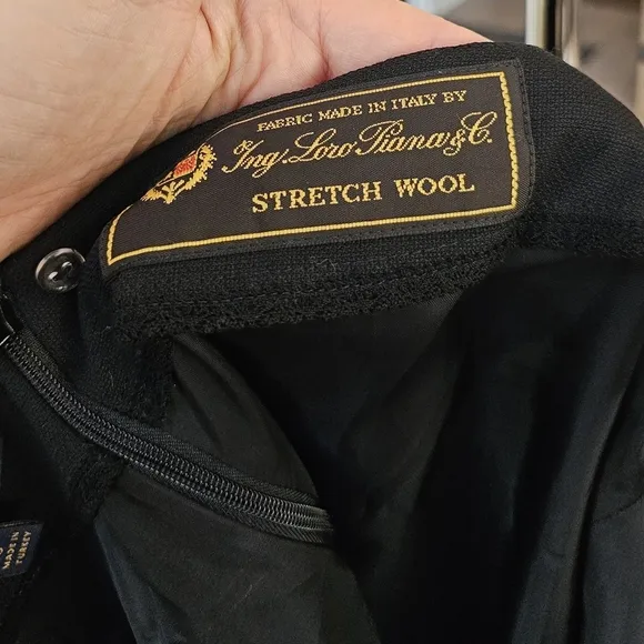 Brooks Brothers ,Loro  Piana &amp; G stretch wool Crepe Career skirt, black us 8