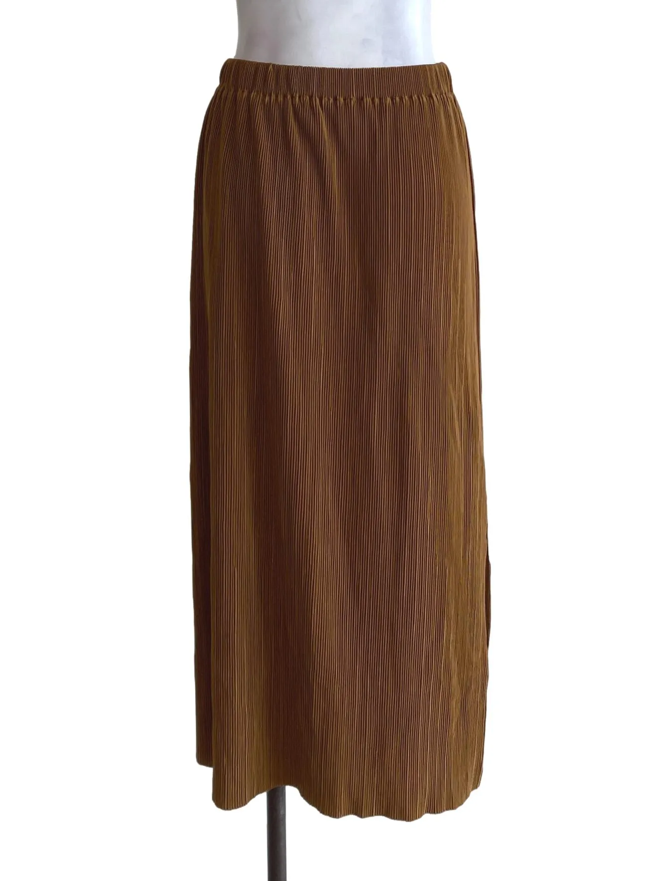 Brown Pleated Skirt