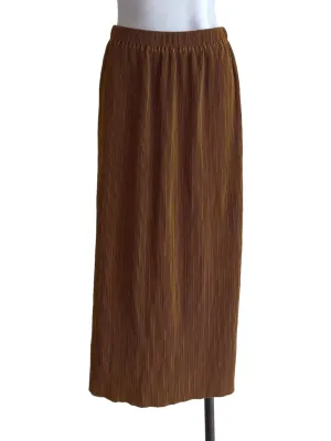 Brown Pleated Skirt