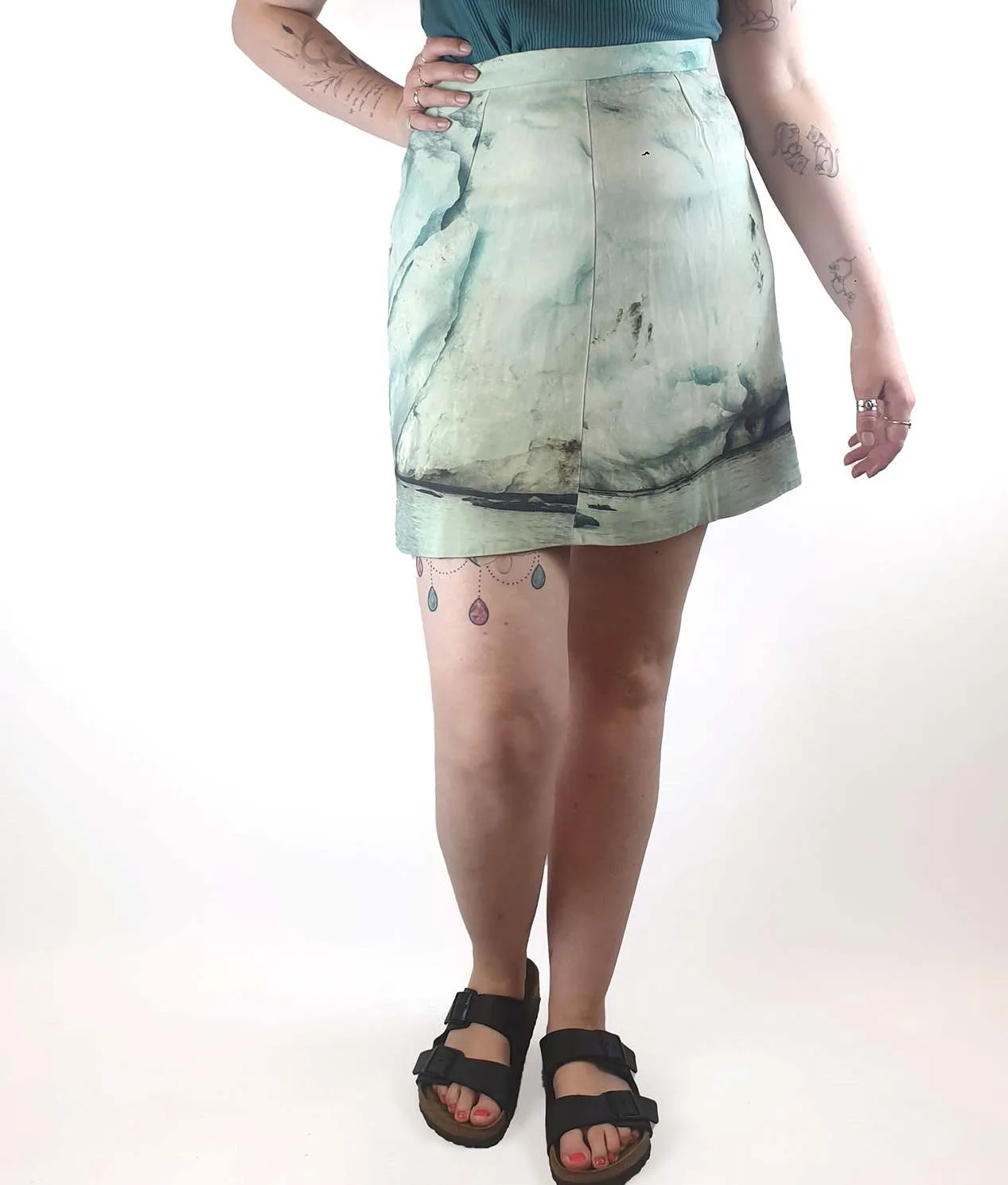 Bul unique green print skirt size 12