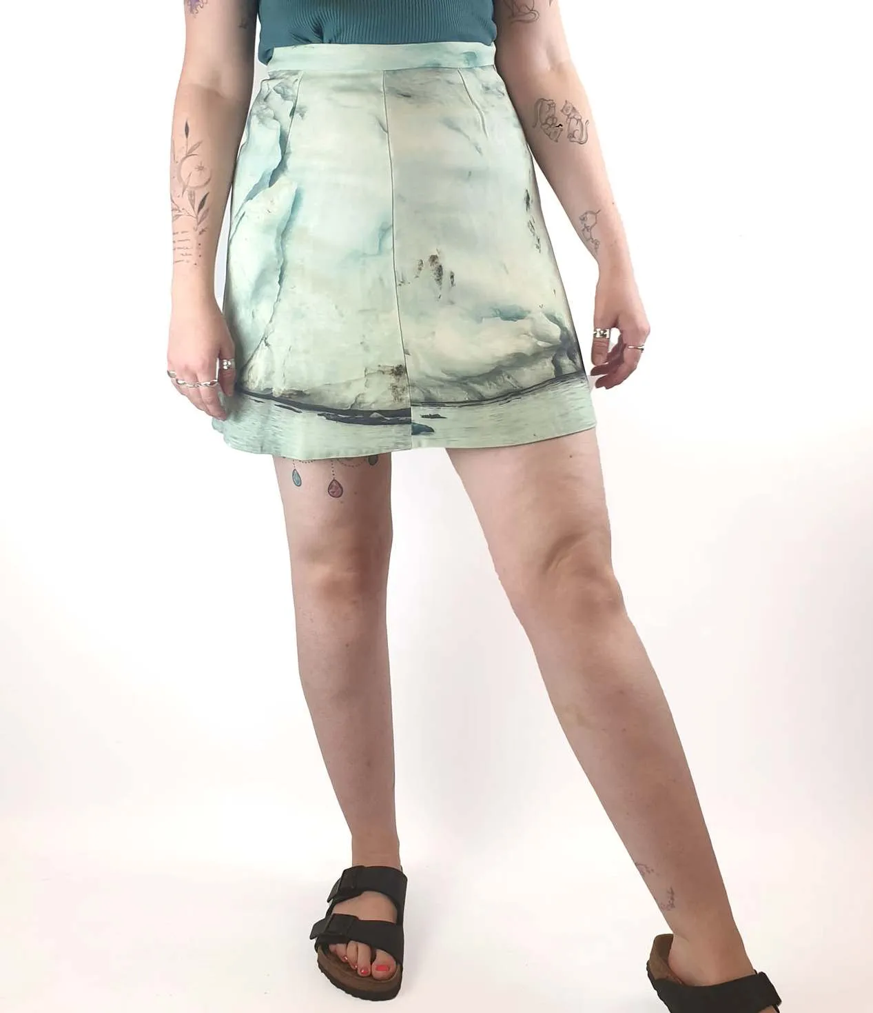 Bul unique green print skirt size 12