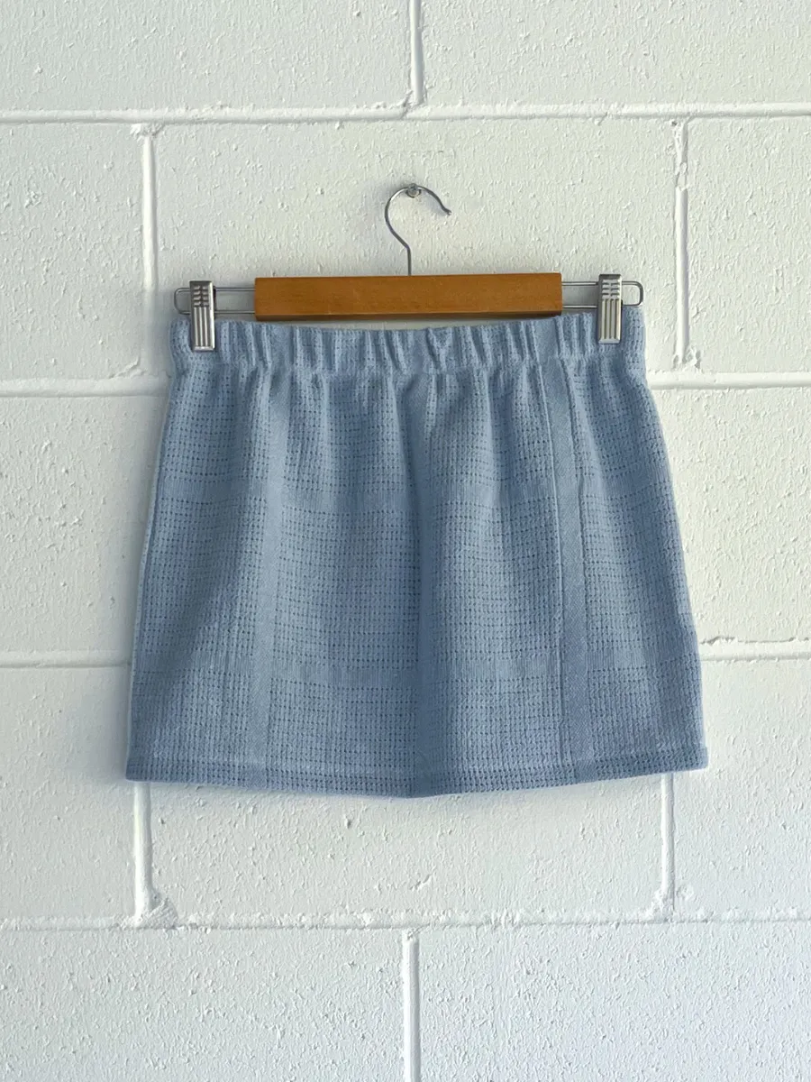 Caba Mini Skirt in Denim Splice