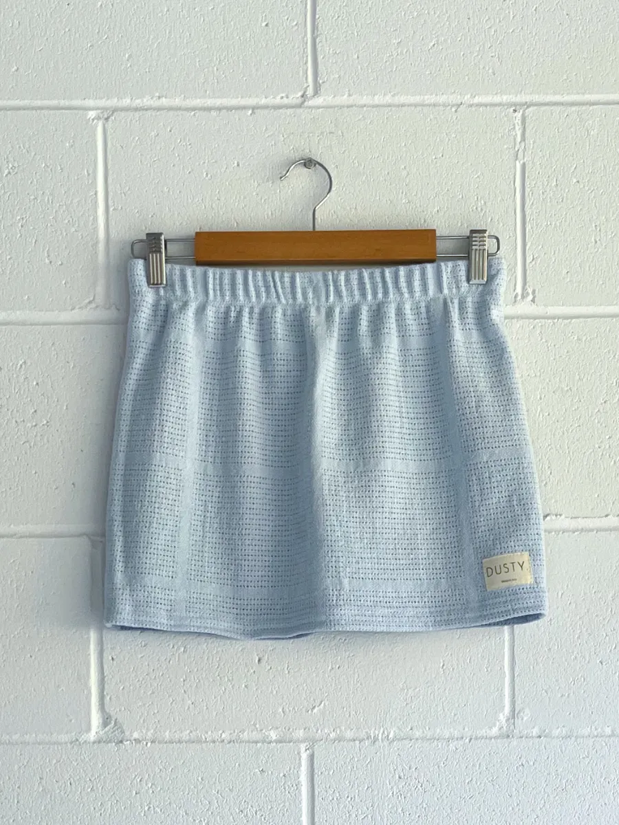 Caba Mini Skirt in Denim Splice