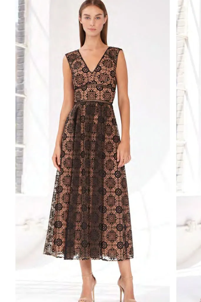 Calypso Lace Midi Dress by ML Monique Lhuillier - RENTAL