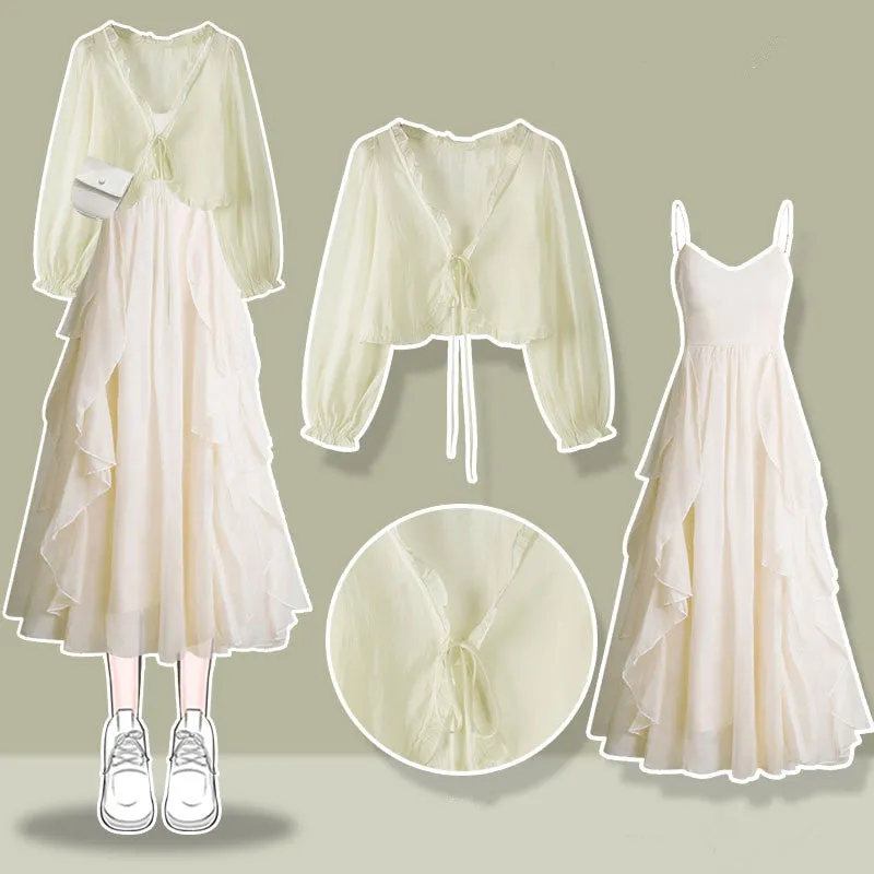 Cardigan   Dress Two-piece Set UB99268