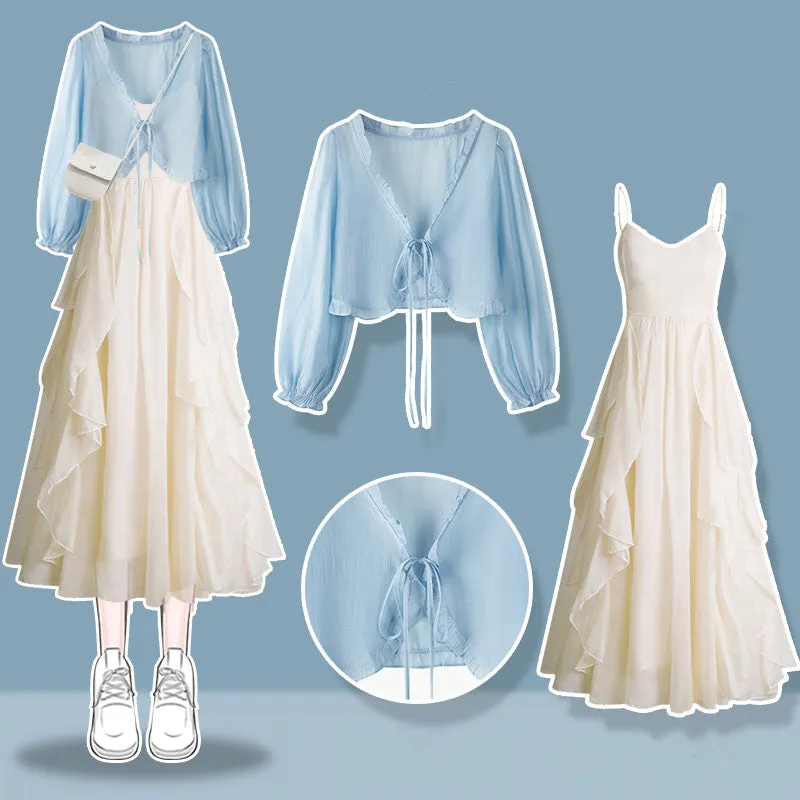 Cardigan   Dress Two-piece Set UB99268