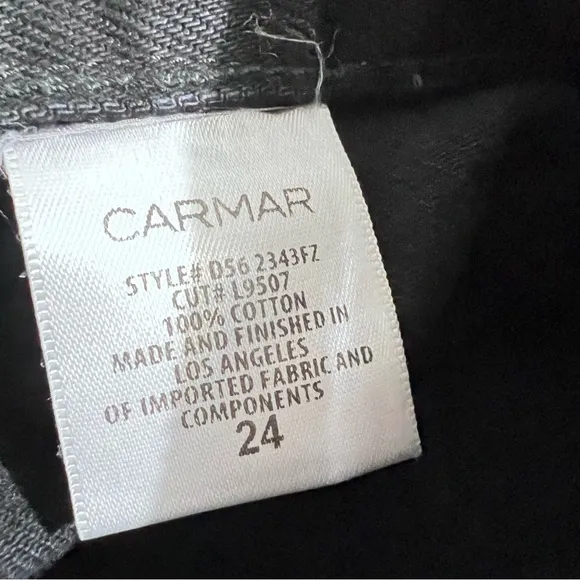 Carmar LF 24 black jeans skirt zip front cargo pockets Distressed