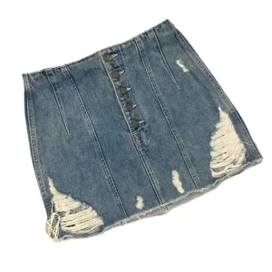 CARMAR MAIA‎ Destroyed Denim Mini Skirt Size 26