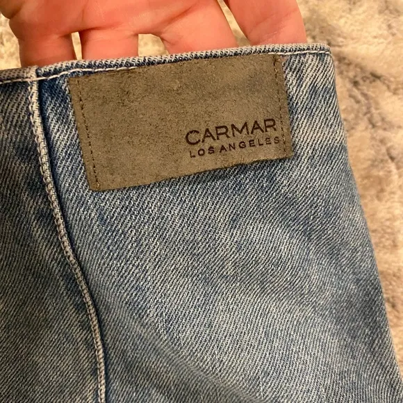 CARMAR MAIA‎ Destroyed Denim Mini Skirt Size 26