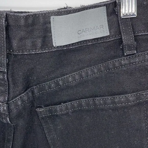 Carmar Womens Colin Double Zipper 100% Cotton Denim Mini Skirt Black Size 26