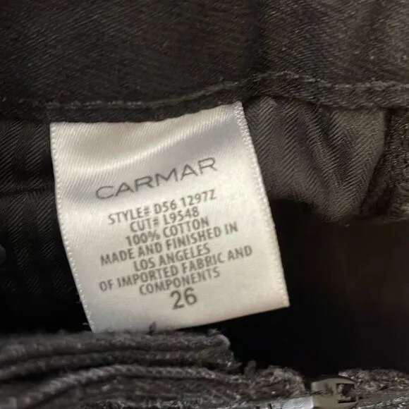 Carmar Womens Colin Double Zipper 100% Cotton Denim Mini Skirt Black Size 26