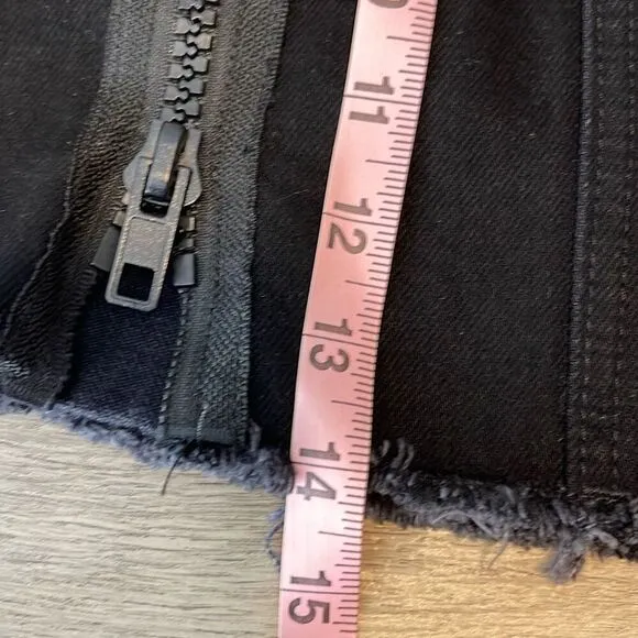 Carmar Womens Colin Double Zipper 100% Cotton Denim Mini Skirt Black Size 26