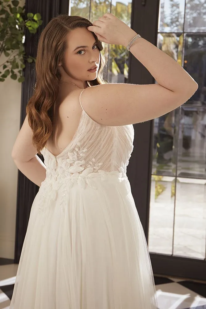Casablanca Size 16C 2563 Rhiannon Ivory/Nude/Ivory Gown