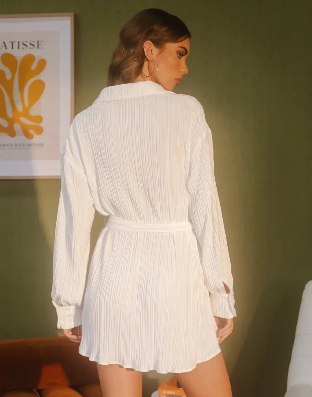 Charcoal Clothing - Heart Of Gold Mini Dress in White