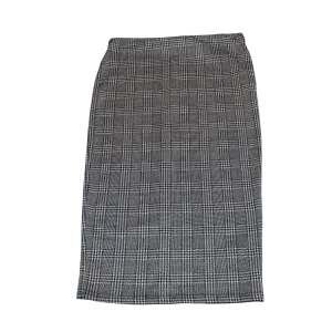 Check Stretch Pencil Skirt