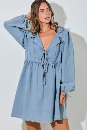 Cherish Chambray Mini Dress