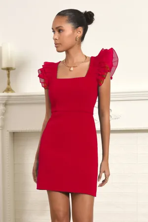 Claudia Organza Ruffle Bodycon Mini Dress - FINAL SALE
