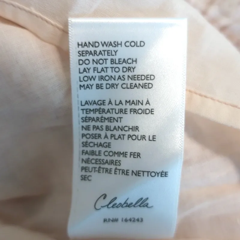 Cleobella Pleated-Hem Belted Mini Dress Blush Floral Print Cotton Size Medium