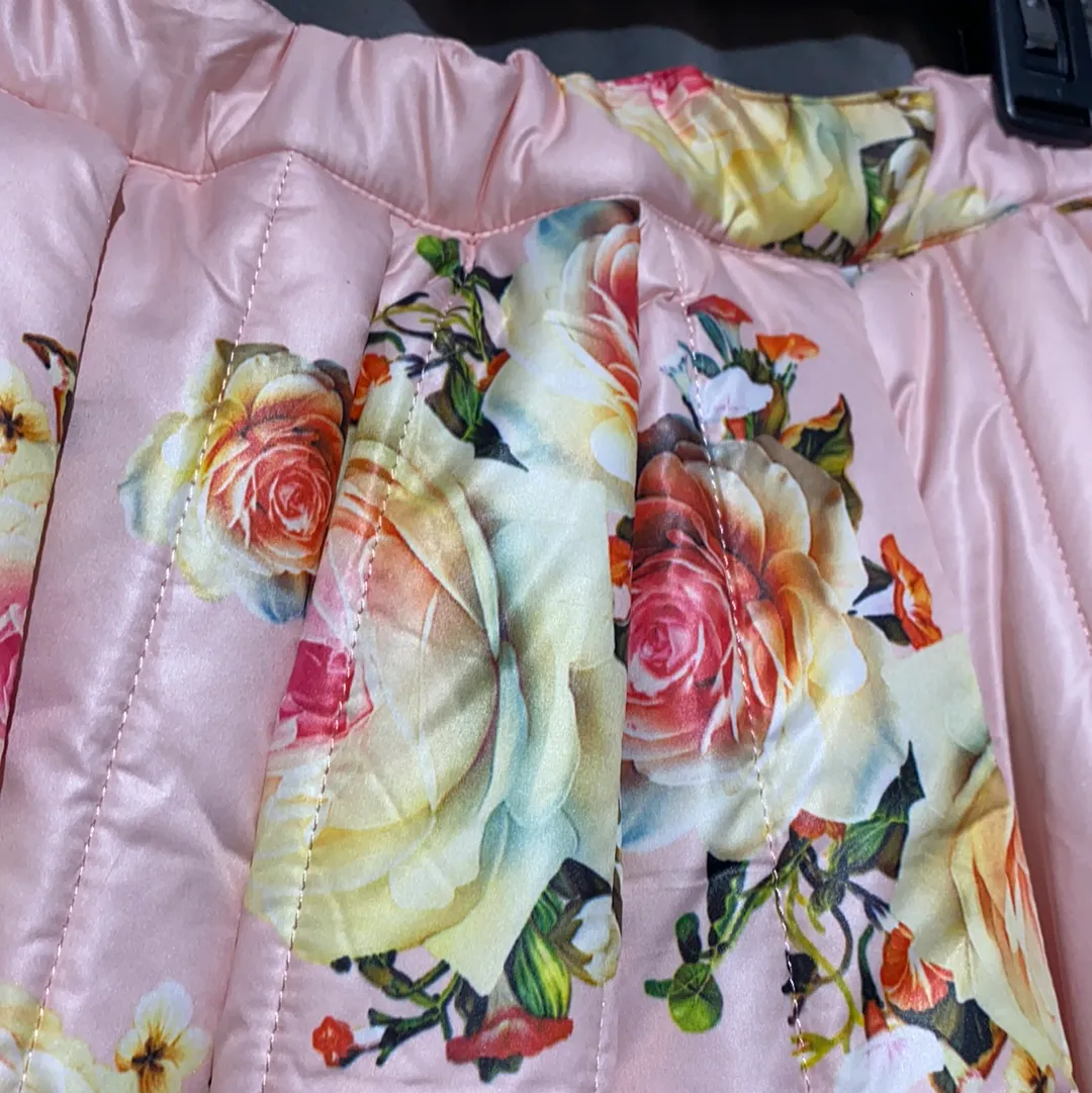 Comme des Garcons Pink Floral Puffer Full Skirt