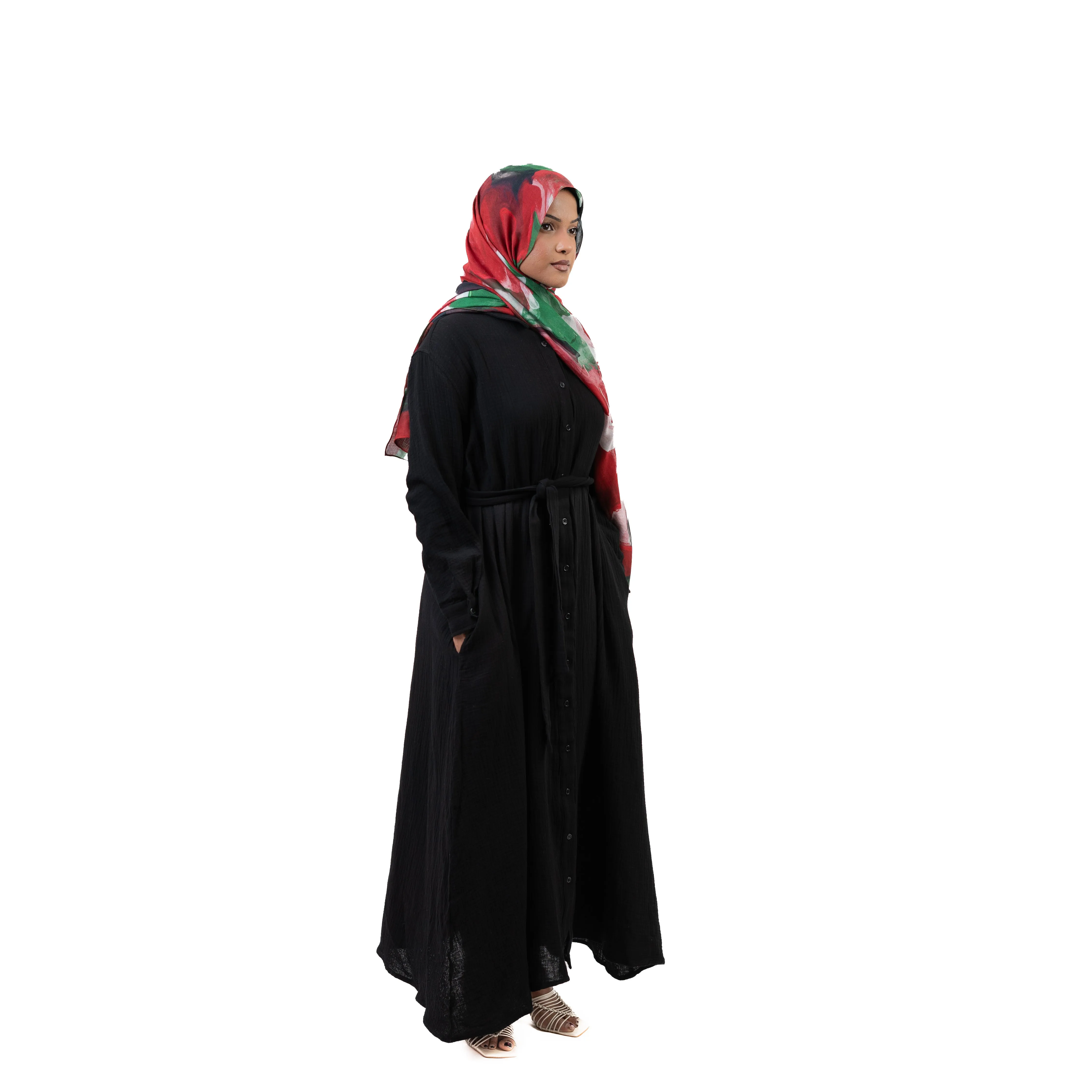 Cotton Maxi Dress - Black