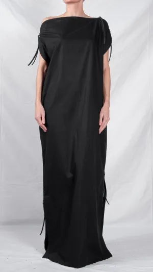 Cotton Maxi Dress with Multiple Zippers