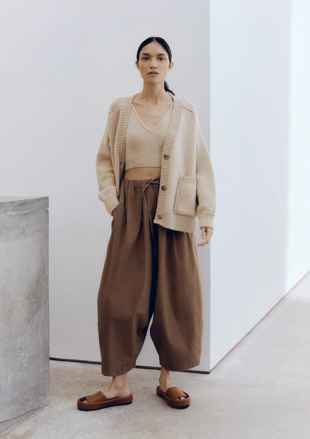 Cotton Maxi Pants, Caramel