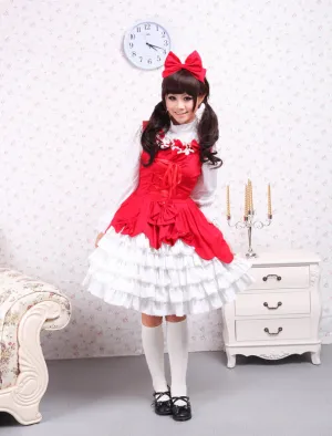Cotton Red Ruffles Sweet Lolita Dress