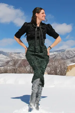 Customizable Embossed Brocade Skirt