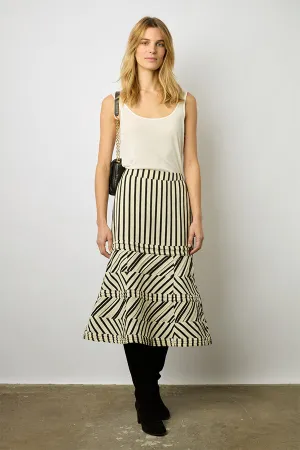 DANITA BLACK WHITE STRIPED SKIRT