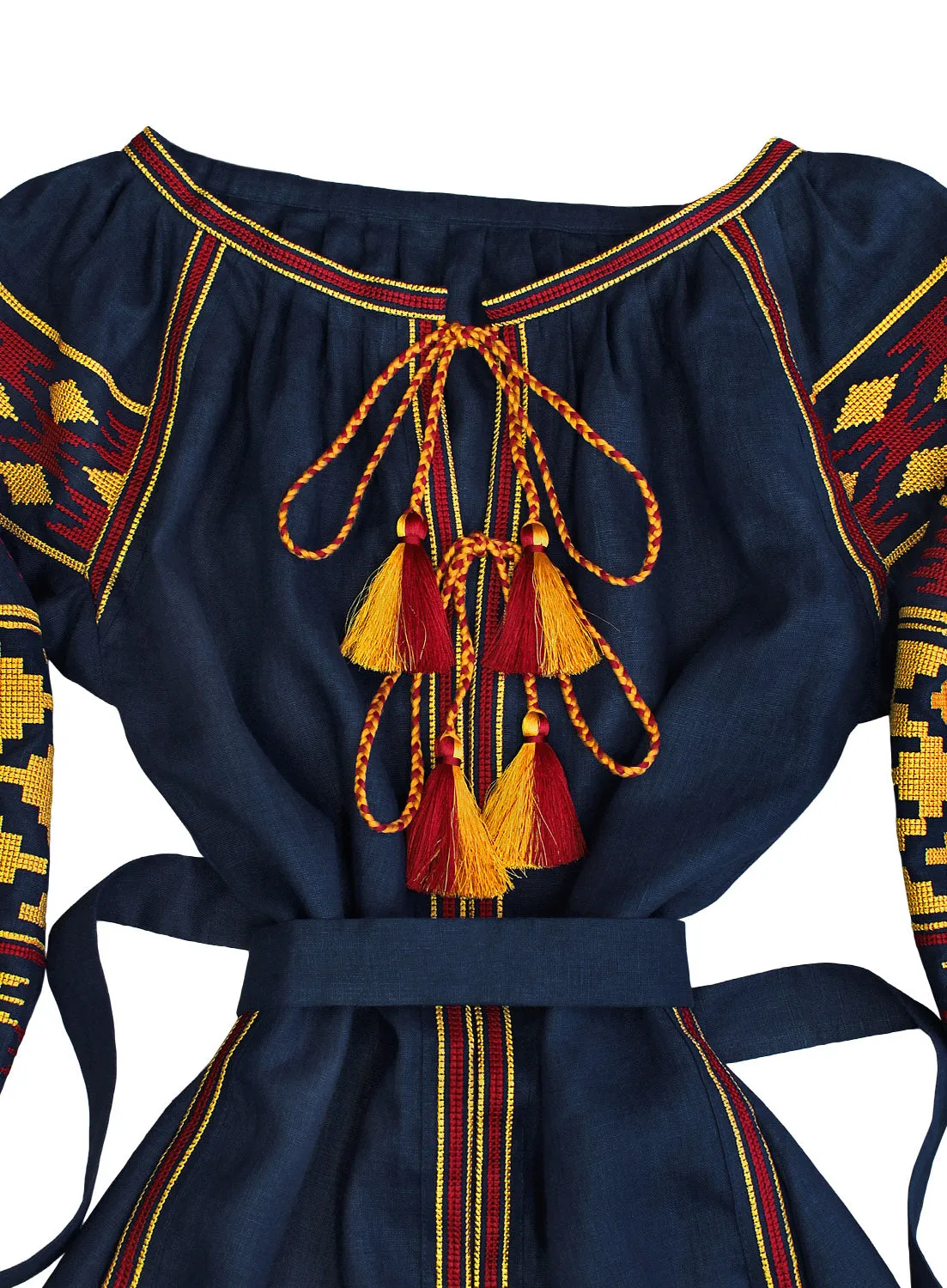 Dark blue Kaftan with embroidery