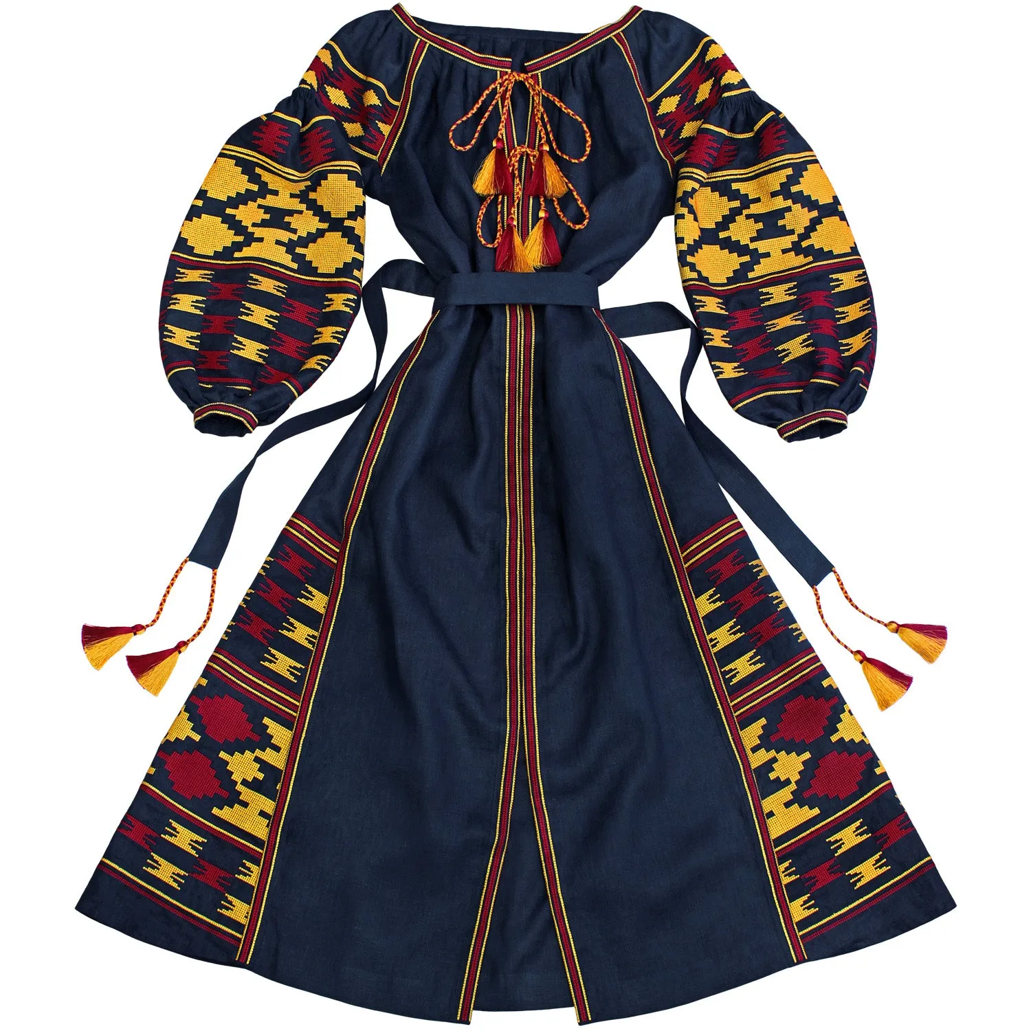 Dark blue Kaftan with embroidery
