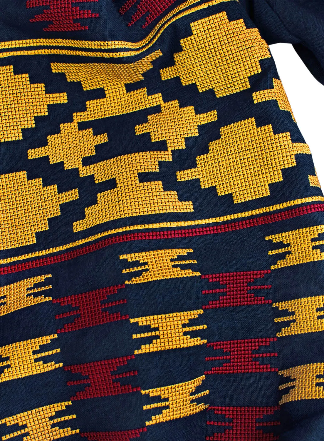 Dark blue Kaftan with embroidery