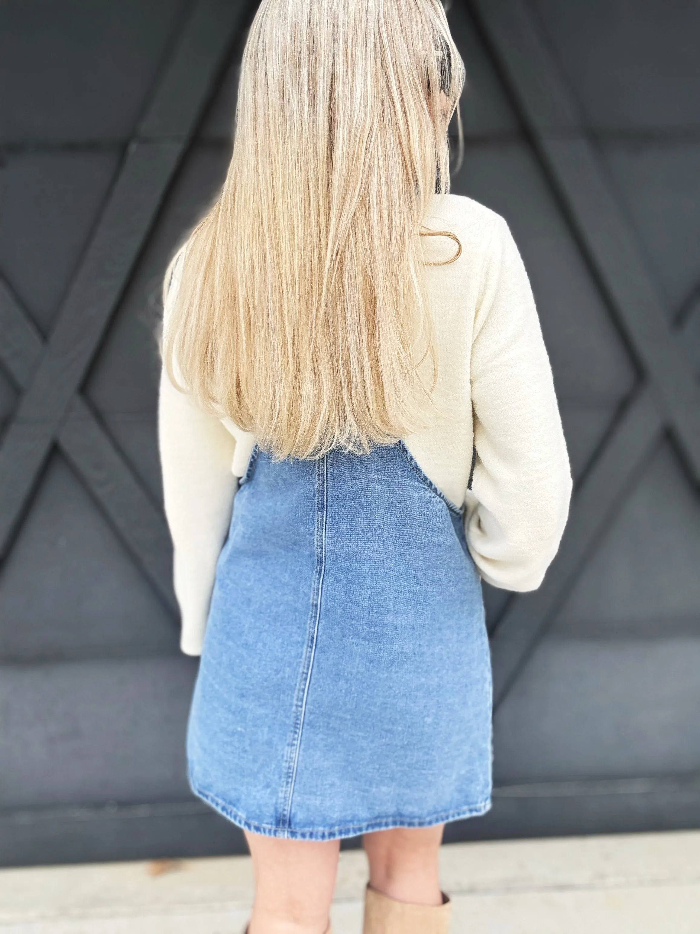 Denim Button Front Mini Dress