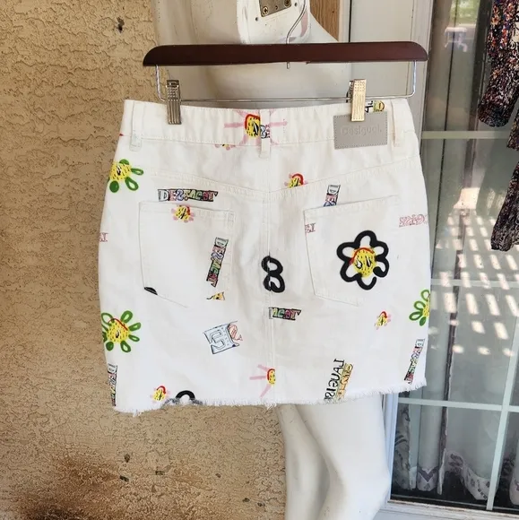 Desigual Denim illustrations mini skirt‎