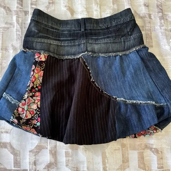 DESIGUAL DENIM PATCHWORK BALLOON SKIRT  size 36 / medium NWT €74