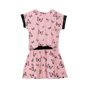 Deux par Deux Pink Butterfly Printed Dress