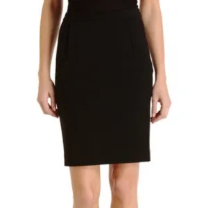 Diane Von Furstenberg DVF Black Stretch Ponte Kimmie Pencil Skirt EUC Size 8