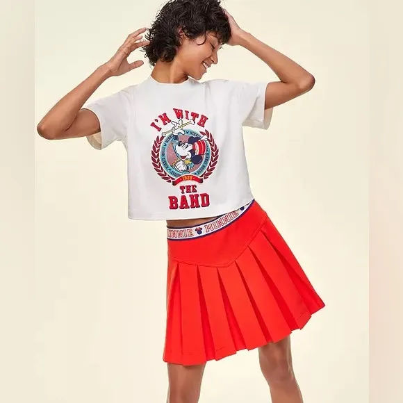 Disney Women's Minnie Majorette Pleated Mini Skirt, Created for Macy's XL