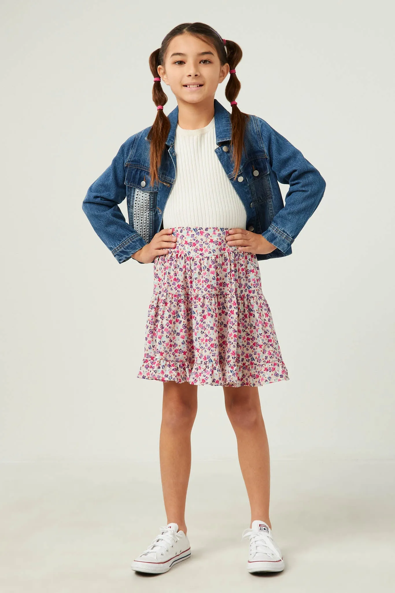 Ditsy Floral Ruffled Tiered Skirt