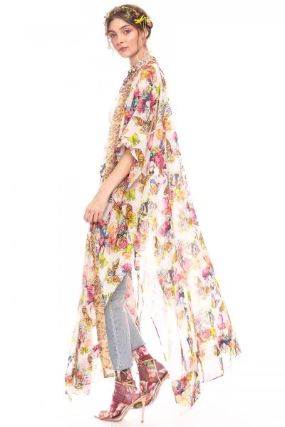 Dreaming of Paradise Kimono - White Butterfly - One Size